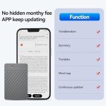 AI Voice Recorder, Free Real-Time Transcription & Translation AI Audio Recorder | ChatGPT-Powered Summarizer, 93 Languages, 64GB Memory, App-Controlled, Ideal for Lectures, Interviews, Meetings, Calls
