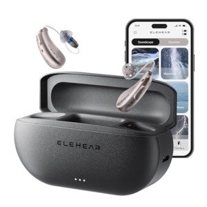 ELEHEAR-Beyond Hearing Aids, Rechargeable Bluetooth OTC Hearing Aids for Seniors with AI Noise Cancellation, Superior Sound Quality Smart, Bluetooth Enabled & App Control, Champagne Gold