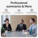 AI Voice Recorder, PLAUD Note Voice Recorder w/Case, App Control, Transcribe & Summarize with AI Technology, Support 112 Languages, 64GB Memory, Audio Recorder for Lectures, Meetings, Calls, Black