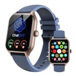 diujzld AI ChatGPT Translation Smart Watch, Titanium Alloy IP68 Waterproof，Heart Rate & Sleep Monitor, Fitness Tracker, OLED Display, Multi-Sport Modes, with 144 Real-Time Languages, Blue