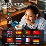 AI Translation Earbuds Real Time Powered by ChatGPT,LCD Touch Screen OWS Translator for 147 Languages & Accents,Audifonos Traductores Inglés Español,Translation Device, Ideal for Travel/Business,Black