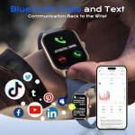 diujzld AI ChatGPT Translation Smart Watch, Titanium Alloy IP68 Waterproof，Heart Rate & Sleep Monitor, Fitness Tracker, OLED Display, Multi-Sport Modes, with 144 Real-Time Languages, Blue