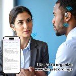 AI Translation Earbuds Real Time Powered by ChatGPT,LCD Touch Screen OWS Translator for 147 Languages & Accents,Audifonos Traductores Inglés Español,Translation Device, Ideal for Travel/Business,Black