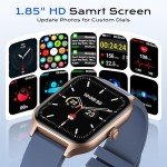 diujzld AI ChatGPT Translation Smart Watch, Titanium Alloy IP68 Waterproof，Heart Rate & Sleep Monitor, Fitness Tracker, OLED Display, Multi-Sport Modes, with 144 Real-Time Languages, Blue