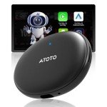 Wireless Carplay Adapter with Dual WiFi,2 in 1 CarPlay and Android Auto Wireless Adapter Support 256 GB TF Card，Smart AI Dongle Power by ChatGPT,2G+16G,AD5A,Deep Black