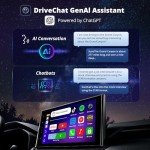 Wireless Carplay Adapter with Dual WiFi,2 in 1 CarPlay and Android Auto Wireless Adapter Support 256 GB TF Card，Smart AI Dongle Power by ChatGPT,2G+16G,AD5A,Deep Black