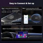 Wireless Carplay Adapter with Dual WiFi,2 in 1 CarPlay and Android Auto Wireless Adapter Support 256 GB TF Card，Smart AI Dongle Power by ChatGPT,2G+16G,AD5A,Deep Black