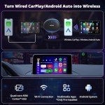 Wireless Carplay Adapter with Dual WiFi,2 in 1 CarPlay and Android Auto Wireless Adapter Support 256 GB TF Card，Smart AI Dongle Power by ChatGPT,2G+16G,AD5A,Dark Black