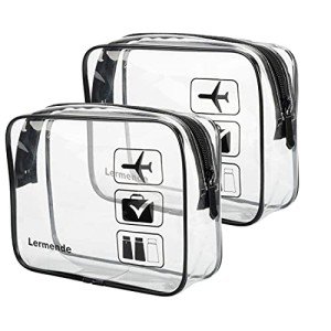 TSA Approved Clear Toiletry Bags - 2 Pack
