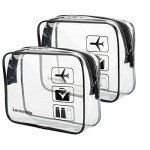 TSA Approved Clear Toiletry Bags - 2 Pack