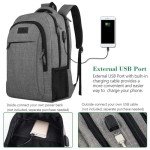MATEIN Grey Anti-Theft Travel Laptop Backpack