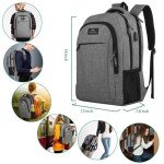 MATEIN Grey Anti-Theft Travel Laptop Backpack