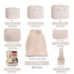 Packing Cubes Set for Organised Travel - Cream