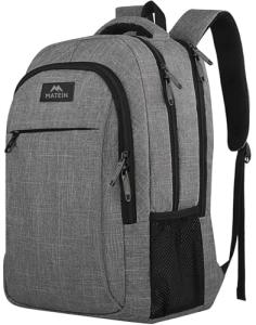 MATEIN Grey Anti-Theft Travel Laptop Backpack