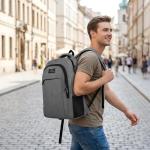 MATEIN Grey Anti-Theft Travel Laptop Backpack