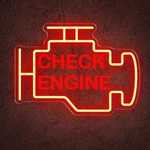 Dimmable Check Engine Neon Sign for Man Cave