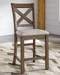Moriville Rustic Farmhouse Upholstered Barstools, Set of 2