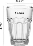 Set of 6 Stackable 12.5oz Drinking Glasses