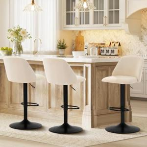 3-Piece Modern Swivel Bar Stool Set