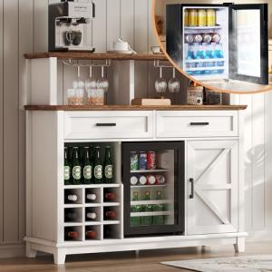 47" Farmhouse Coffee Bar with Wine Rack