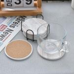 Marble Style Ceramic Drink Coaster Set of 6