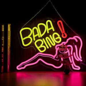 Bada Bing Neon Girl LED Sign for Man Cave
