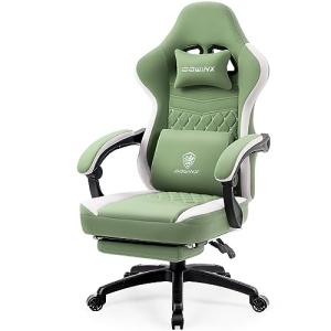 Ergonomic Gaming Chair with Gel Pad and Footrest