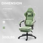 Ergonomic Gaming Chair with Gel Pad and Footrest