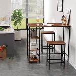 40” Bar Table with 3 Storage Shelves