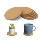 6-Pack 3.9-Inch Cork Coasters for Drinks and Plants