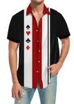 Geometric Print Casual Poker Shirt for Men