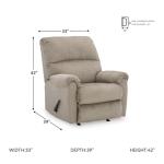 Stonemeade Casual Manual Rocker Recliner, Light Brown