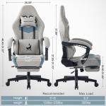 Blue Whale Gaming Chair with Lumbar Support and Footrest