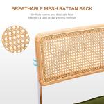Boho Rattan Bar Stools Set of 2, Green