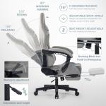 Blue Whale Gaming Chair with Lumbar Support and Footrest