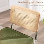 Boho Rattan Bar Stools Set of 2, Green