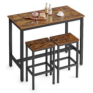VASAGLE Industrial Bar Table Set with Stools