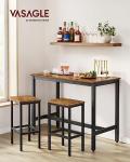 VASAGLE Industrial Bar Table Set with Stools