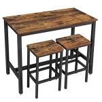 VASAGLE Industrial Bar Table Set with Stools
