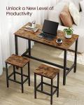 VASAGLE Industrial Bar Table Set with Stools