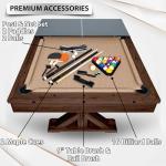 7 FT 3-in-1 Pool Table with Dining Top