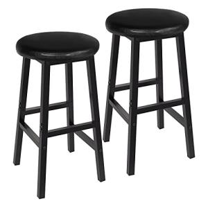 24-Inch PU Upholstered Bar Stools with Footrest