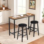24-Inch PU Upholstered Bar Stools with Footrest