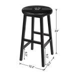 24-Inch PU Upholstered Bar Stools with Footrest