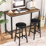 24-Inch PU Upholstered Bar Stools with Footrest