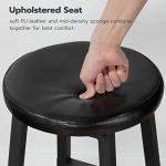 24-Inch PU Upholstered Bar Stools with Footrest