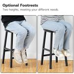 24-Inch PU Upholstered Bar Stools with Footrest