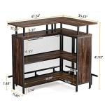 L-Shaped Rustic Home Bar with Stemware Racks