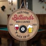 Custom Billiards Bar Lounge Wood Sign for Man Cave