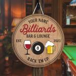 Custom Billiards Bar Lounge Wood Sign for Man Cave